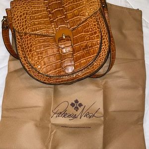 Patricia Nash Padova Brown Leather crossbody saddle bag